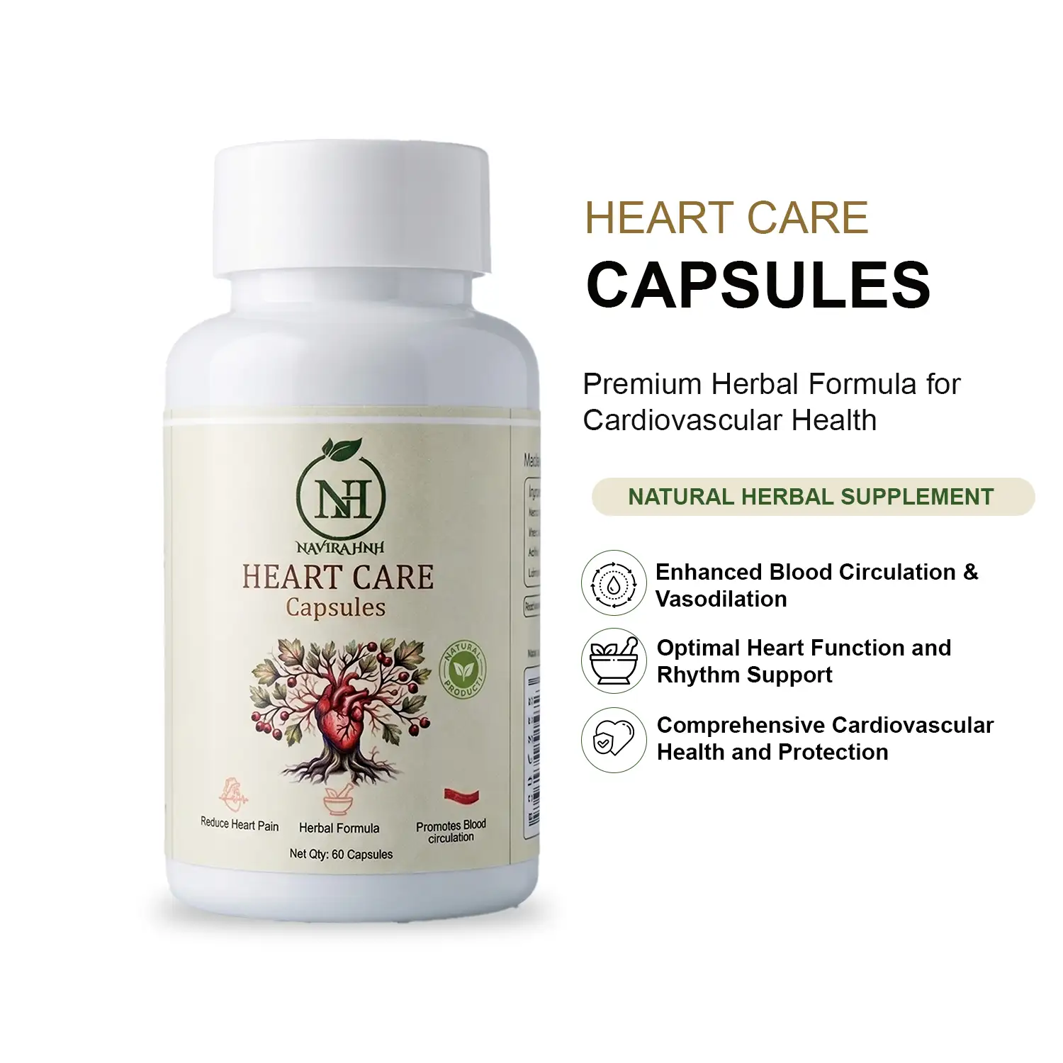 Heart Care Capsules | Herbal Supplement for Cardiovascular Wellness Support